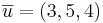 \overline{u} = (3,5,4) 